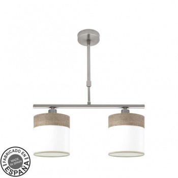 Distribuidor - Lâmpadas Diversas | Lâmpadas Modernas | LAMPARA CLOE 2XE14 NIQUEL/BLANCA-MADERA GRIS REGX43X14 CM Ref: 175452083